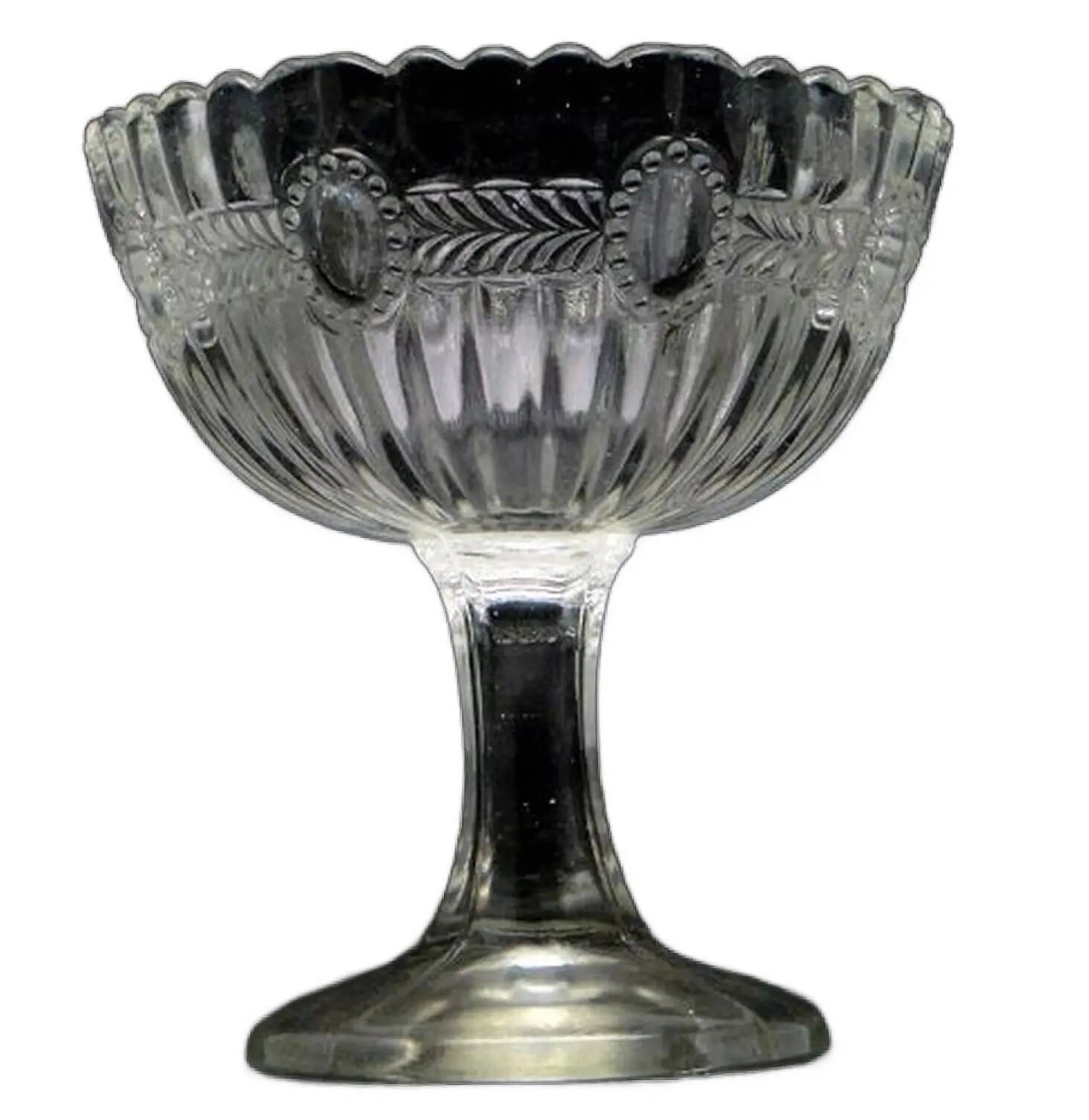Basket-shaped pressed glass sugar bowl, Ząbkowice, Poland, 1970s