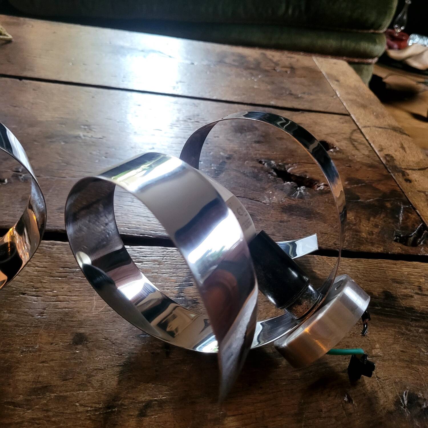Pair of 70s chrome metal wall lights