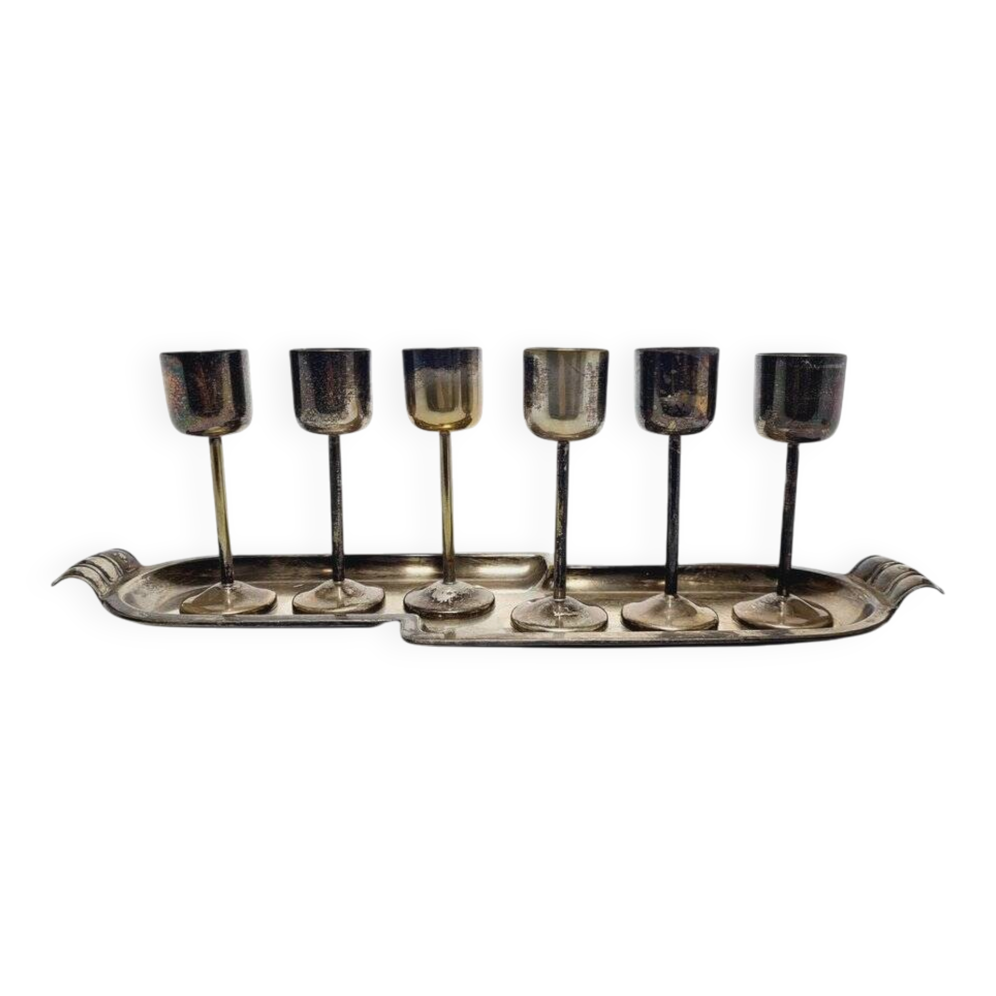 Ensemble de boissons Art Déco de Szandrik, Hongrie, années 1930, ensemble de 7 pièces.
