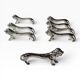 Series of antique knife rests in the shape of a lion, silver-plated metal.