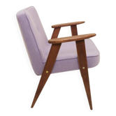 Fauteuil moderne du milieu du siècle en chêne naturel et laine