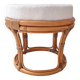 Rattan and terry fabric pouf
