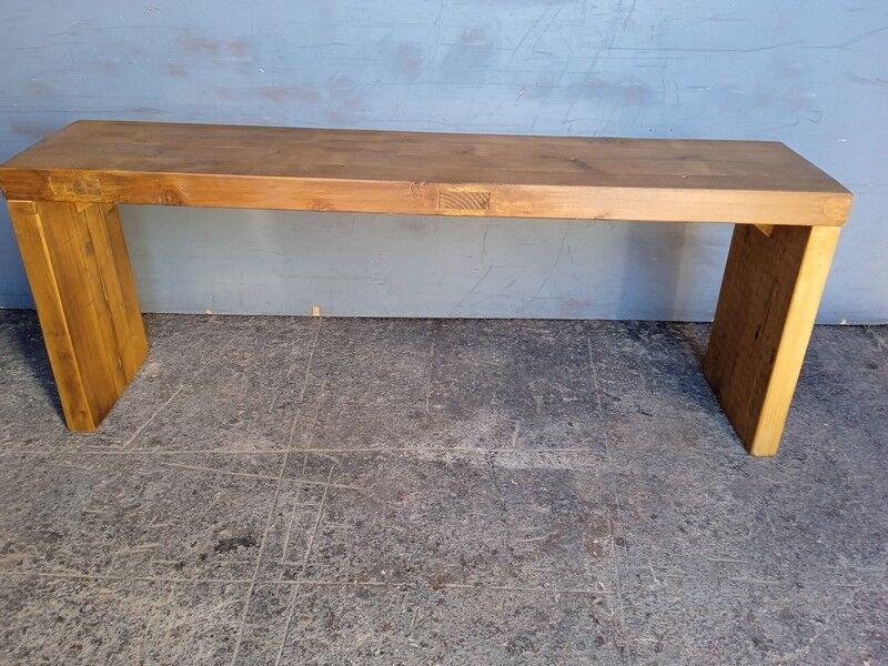 Old patinated solid wood bench 120cm