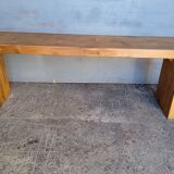 Old patinated solid wood bench 120cm