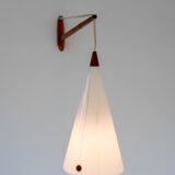 Mid-century Swedish wall lamp in teak by Uno and Östen Kristiansson for Luxus, 1960s
