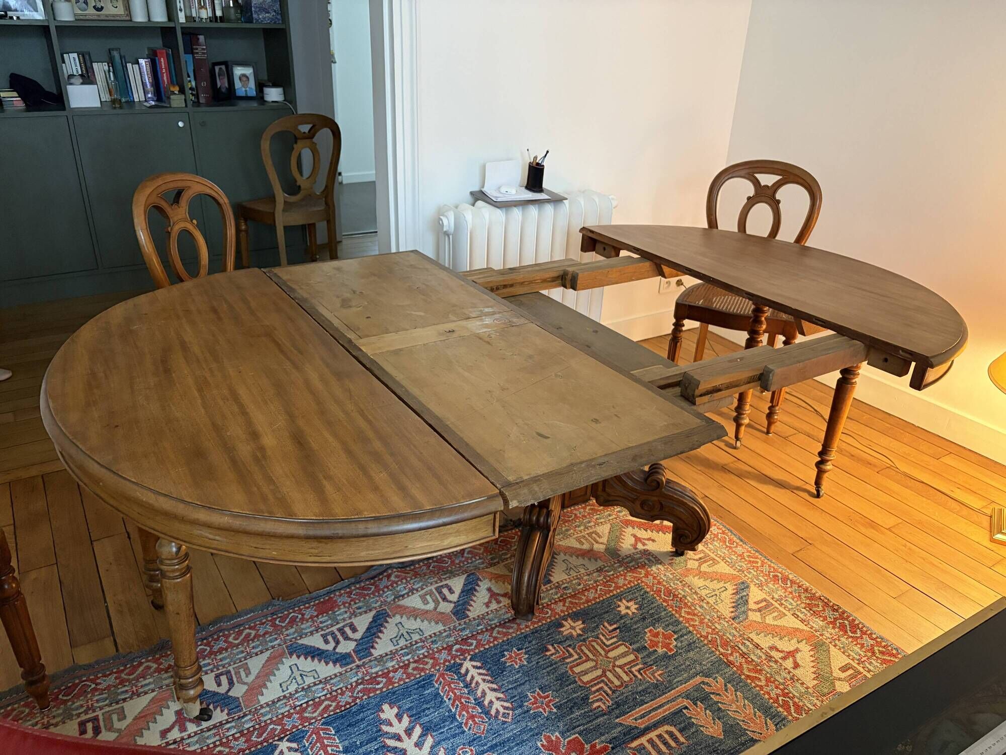 Antique mahogany table in Second Empire/Napoleon III style.