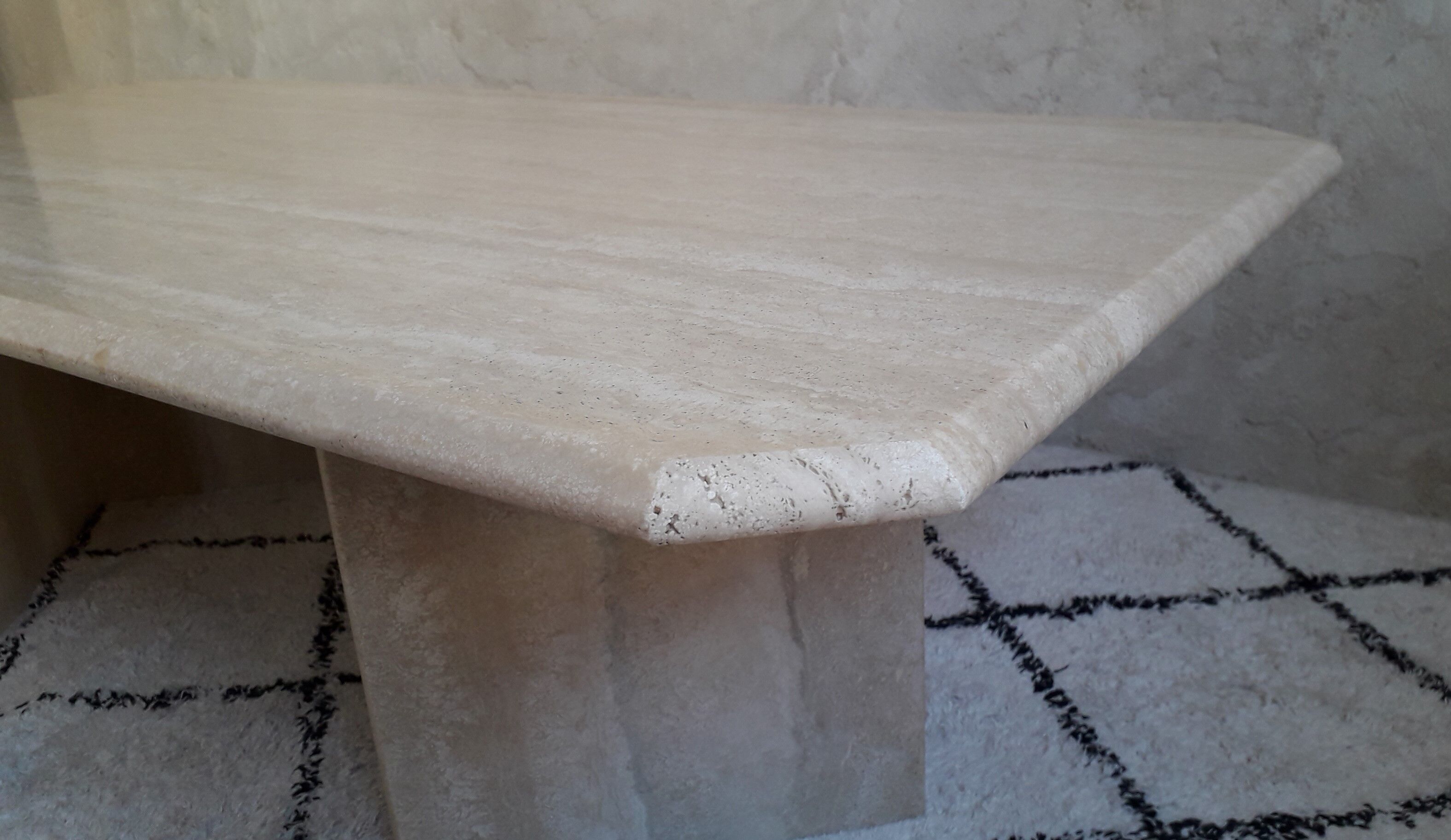 Coffee table in travertine
