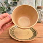 Grande tasse et soucoupe gres vintage