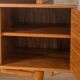 1960s walnut veneer desk with drawers and cabinet