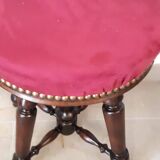 Napoleon III piano stool with four turned legs, restored from the period