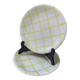 Lot de 2 assiettes plates Salins carreaux jaunes diamètre 24.3 cm