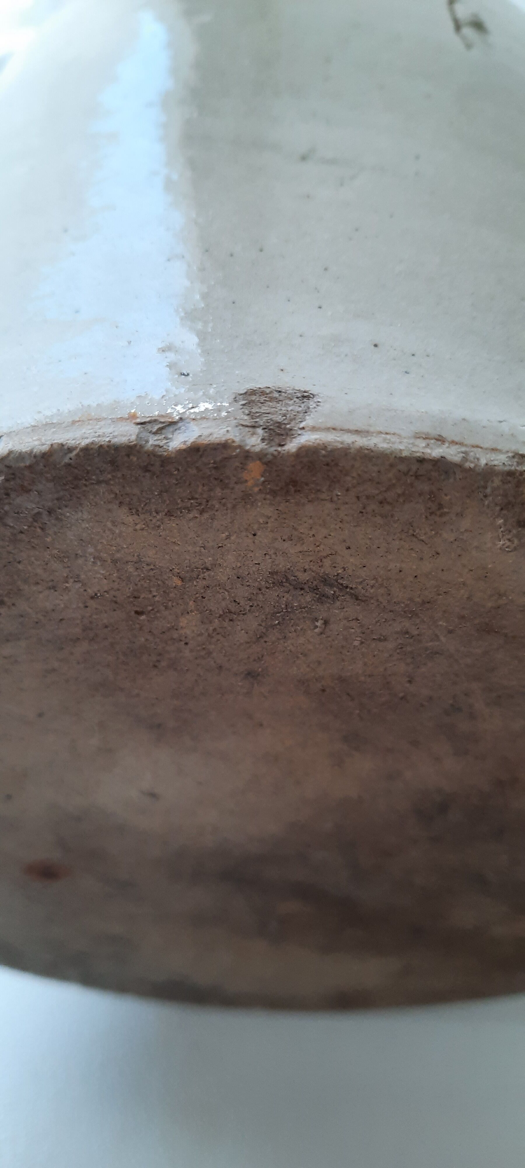 Old glazed sandstone pot