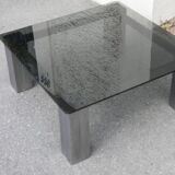 Square coffee table smoked glass Italy 70