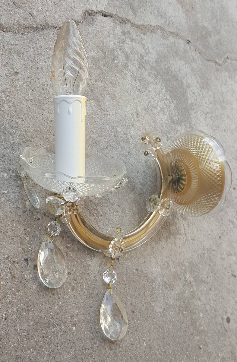 Pair of mid-century Murano glass tassel sconces, Treviso, Italy