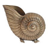 Champagne bucket shell shape Nautilus Giovanni Patrini brass Width 23.3 cm