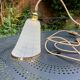 Vintage 1950s granite glass globe lamp