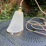 Vintage 1950s granite glass globe lamp