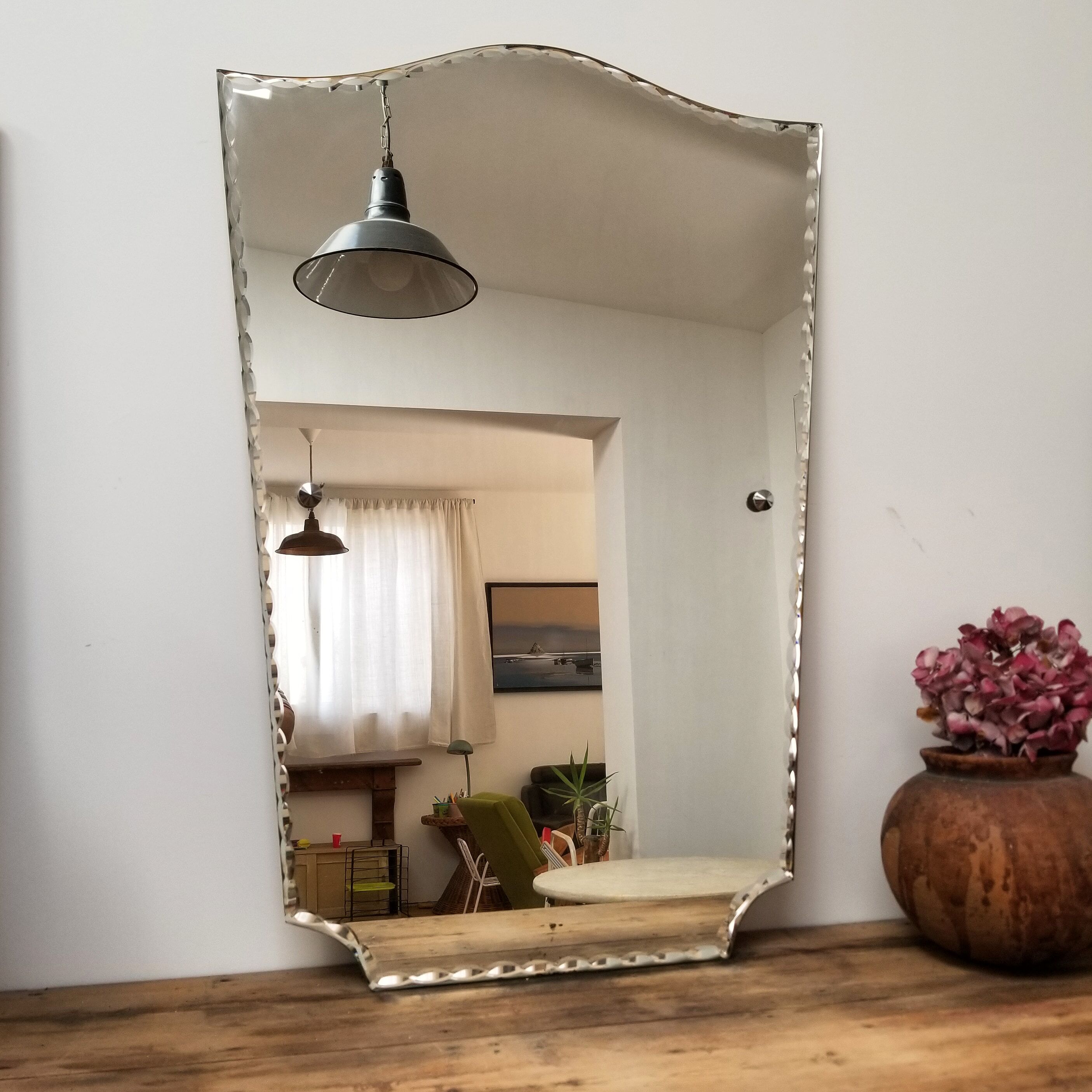 Vintage bevelled mirror  - 82x56cm