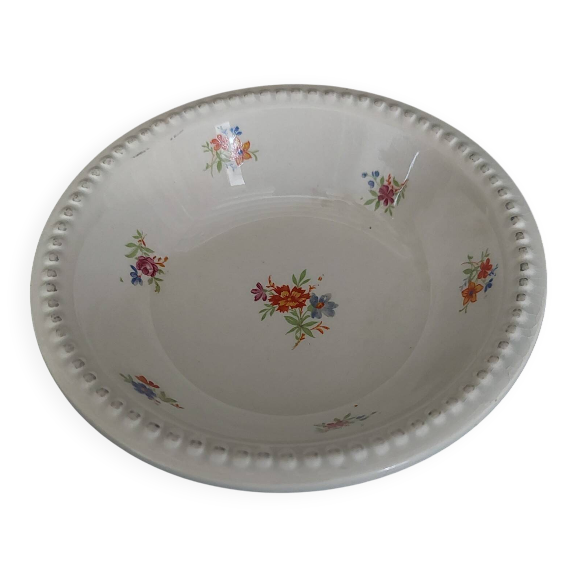 Pair of Digoin earthenware bowls with cliff decoration