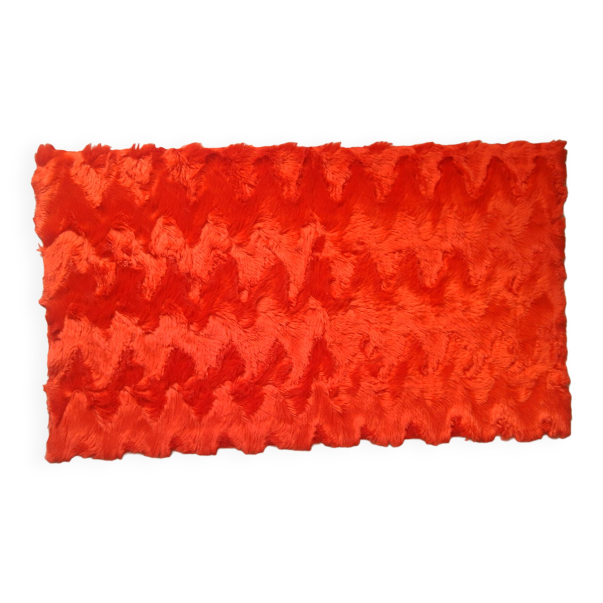 Pelfran rug, red zigzag, vintage 70s