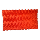 Tapis Pelfran moumoute zigzag rouge années 70 vintage