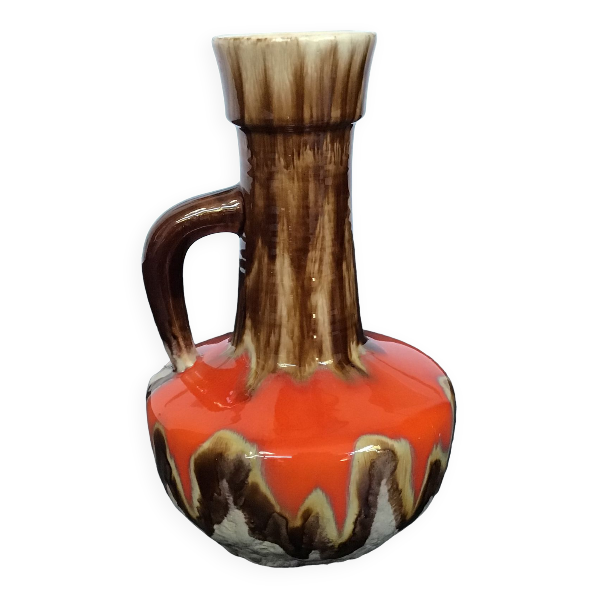 Flamed ceramic pitcher, Baudin, 70s