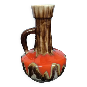 Flamed ceramic pitcher, Baudin, 70s