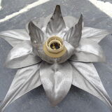Italian silver metal flower wall lamp