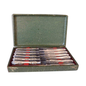 12 silver metal dessert knives