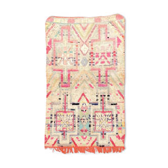 Carpet berbere boucherouite vintage 90×160 cm