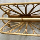 Vintage rattan magazine holder