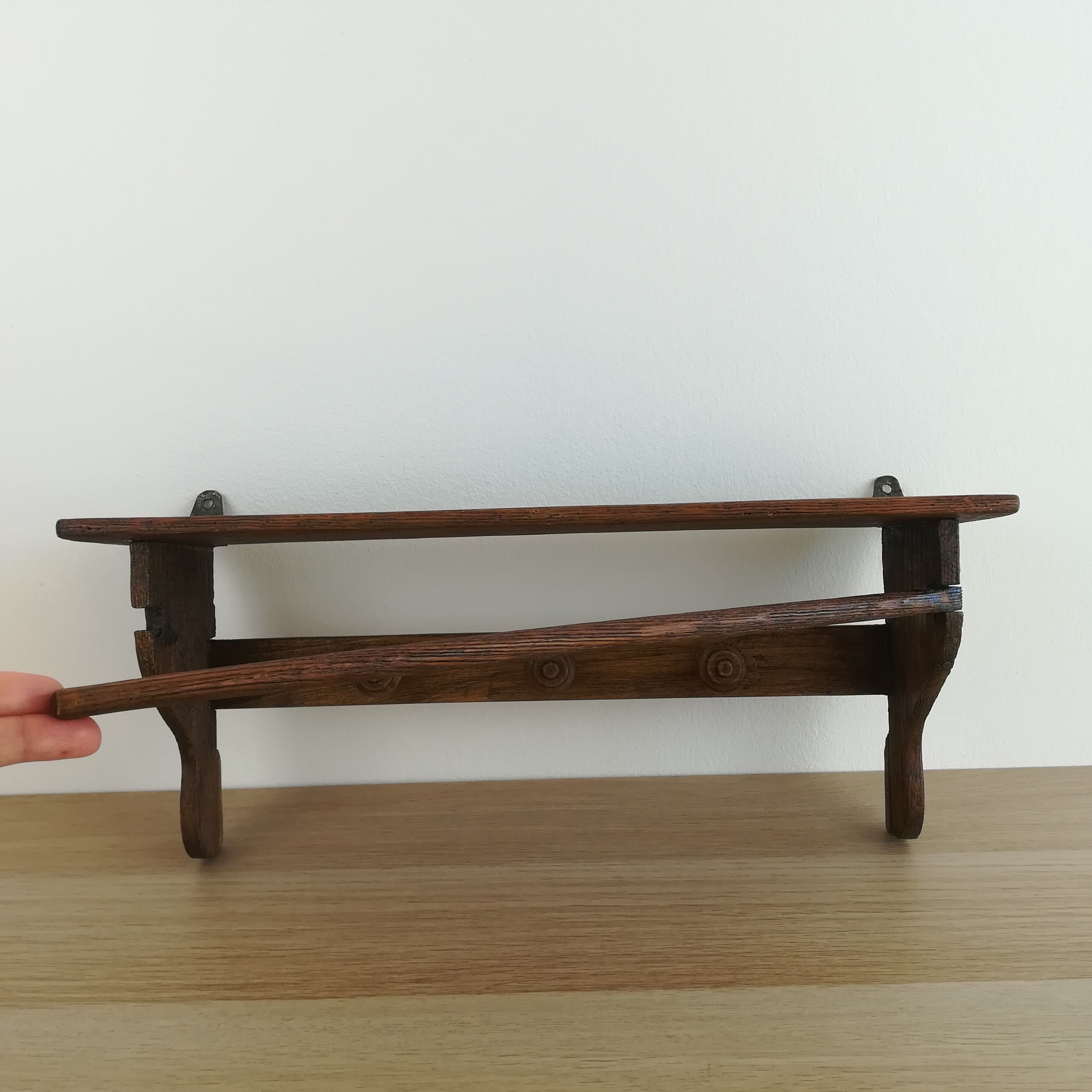 Wooden wall shelf
