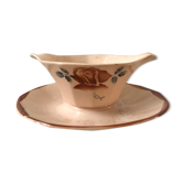 Gravy boat Digoin Sarreguemines pink