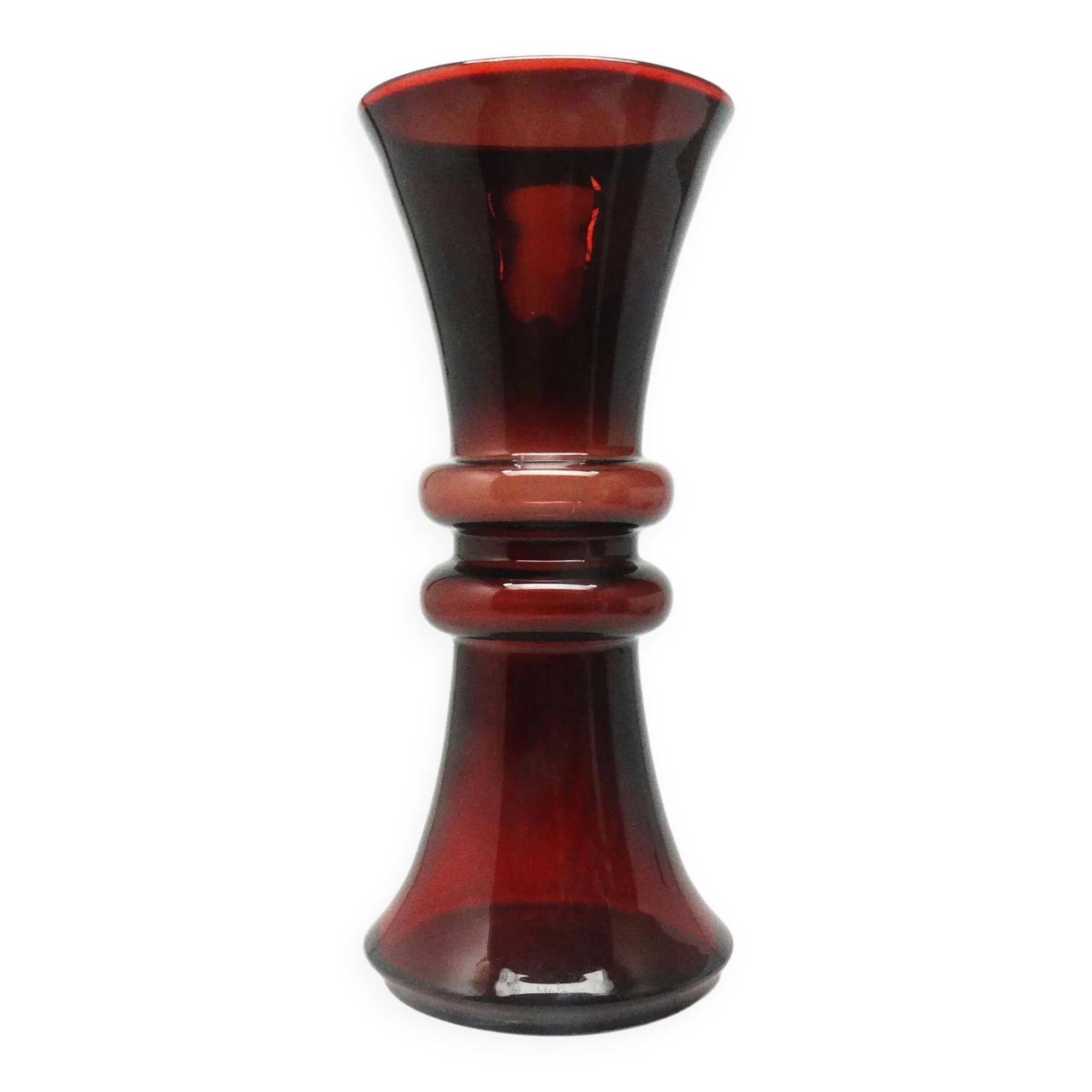 Modernism vase, glass, designed by K. Krawczyk, Poland, 1970s