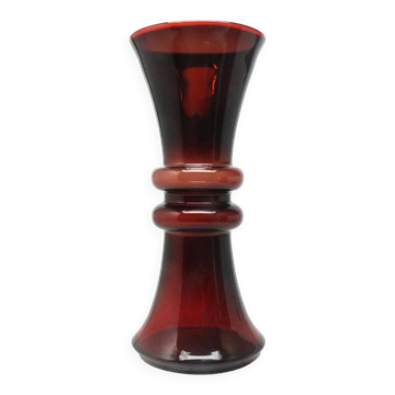 Modernism vase, glass, designed by K. Krawczyk, Poland, 1970s