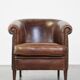 English style sheep leather club chair finished with decorative nails