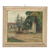 Peinture ancienne signée Carlo Cherubini, huile sur toile, XXe siècle
