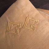 8 antique monogrammed napkins CG - 38x38 cm - Cotton