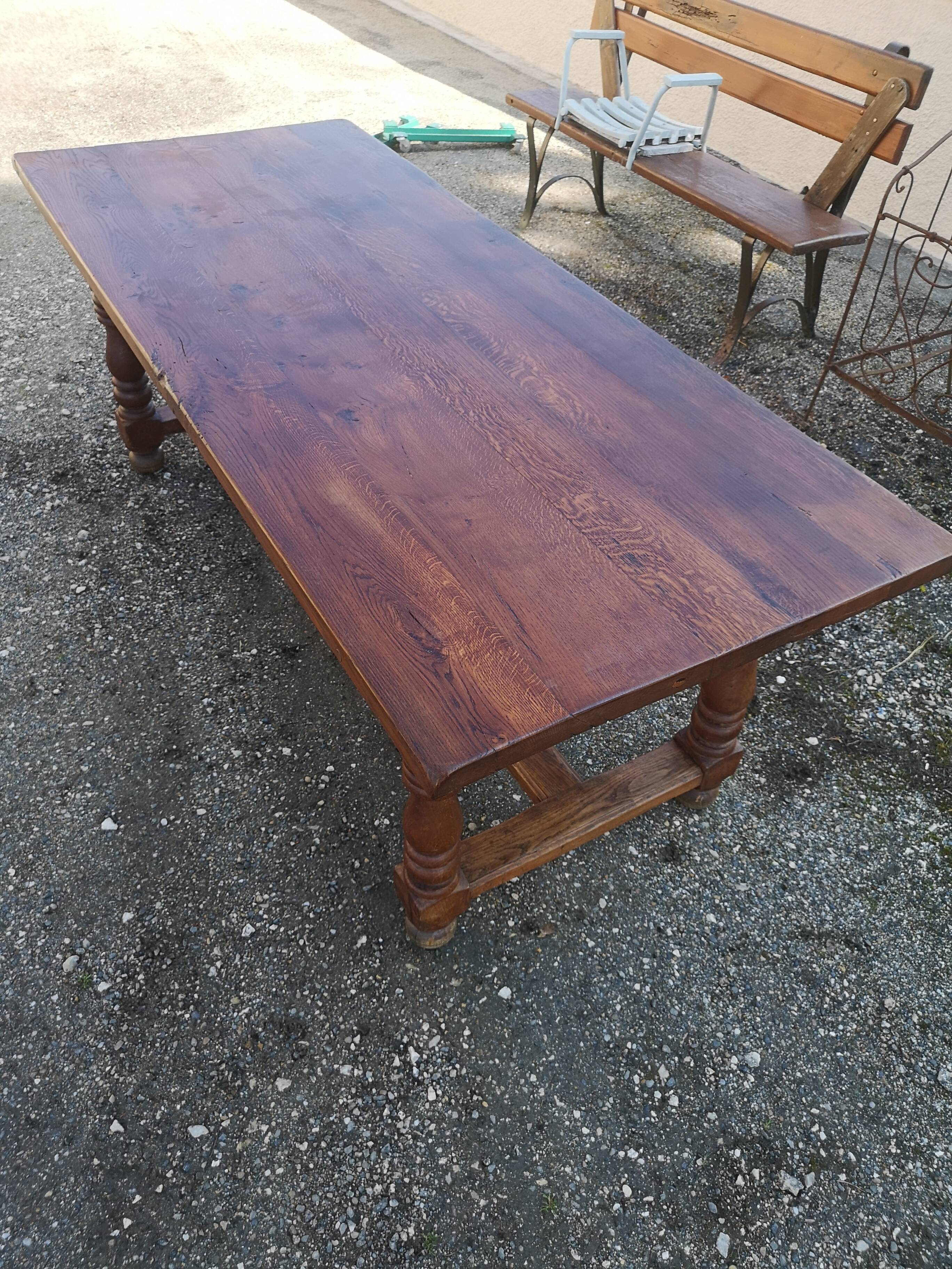 Solid oak farmhouse table
