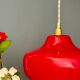 Vintage red opaline suspension globe
