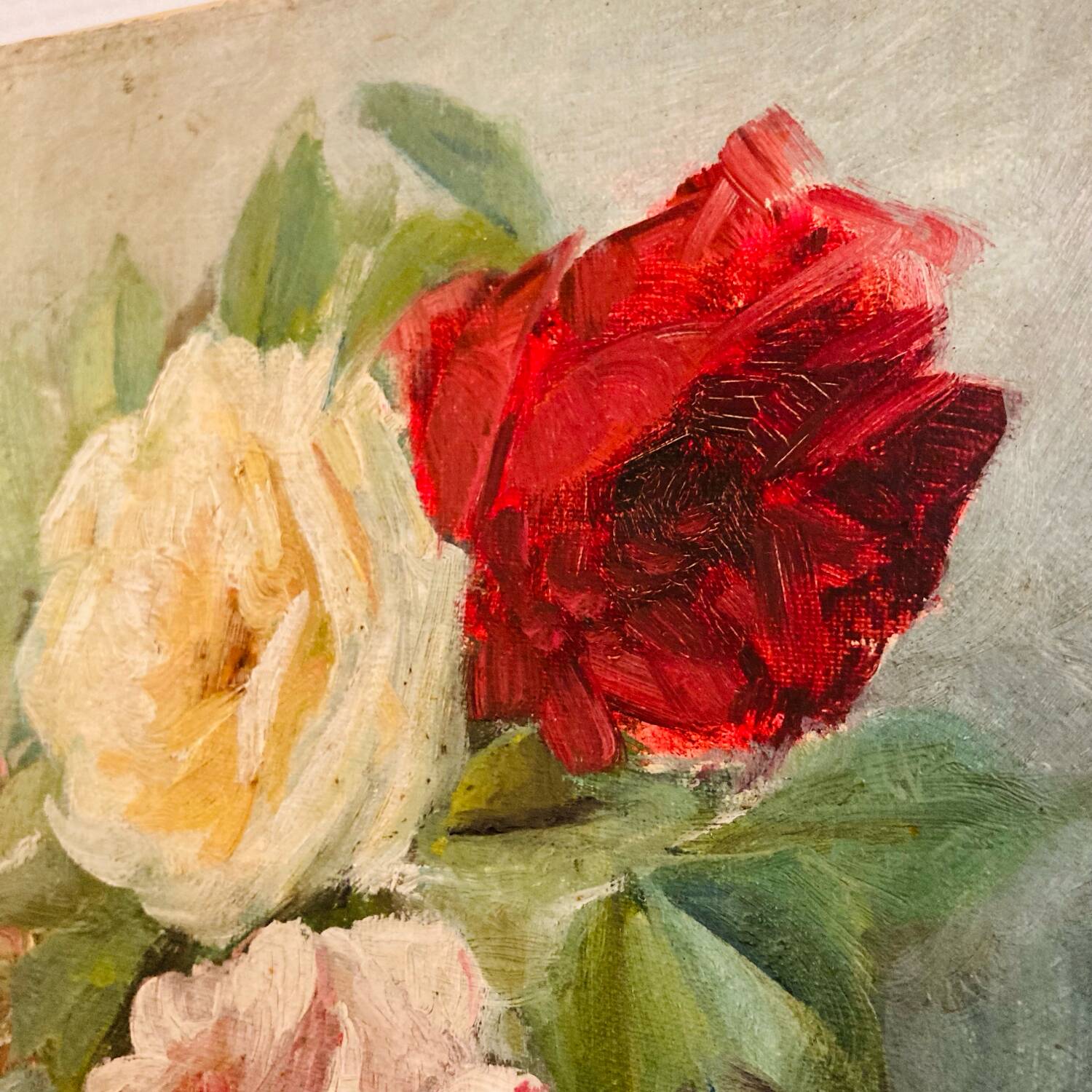 Oil on canvas 1898 still life bouquet deposited