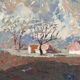 Original Swedish Oil on Panel – “Landscape” by Bertil Wahlberg – Signed – Vintage and Framed – 48 × 41.5 cm (18.9" × 16.3")