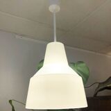 White glass pendant light, 1970