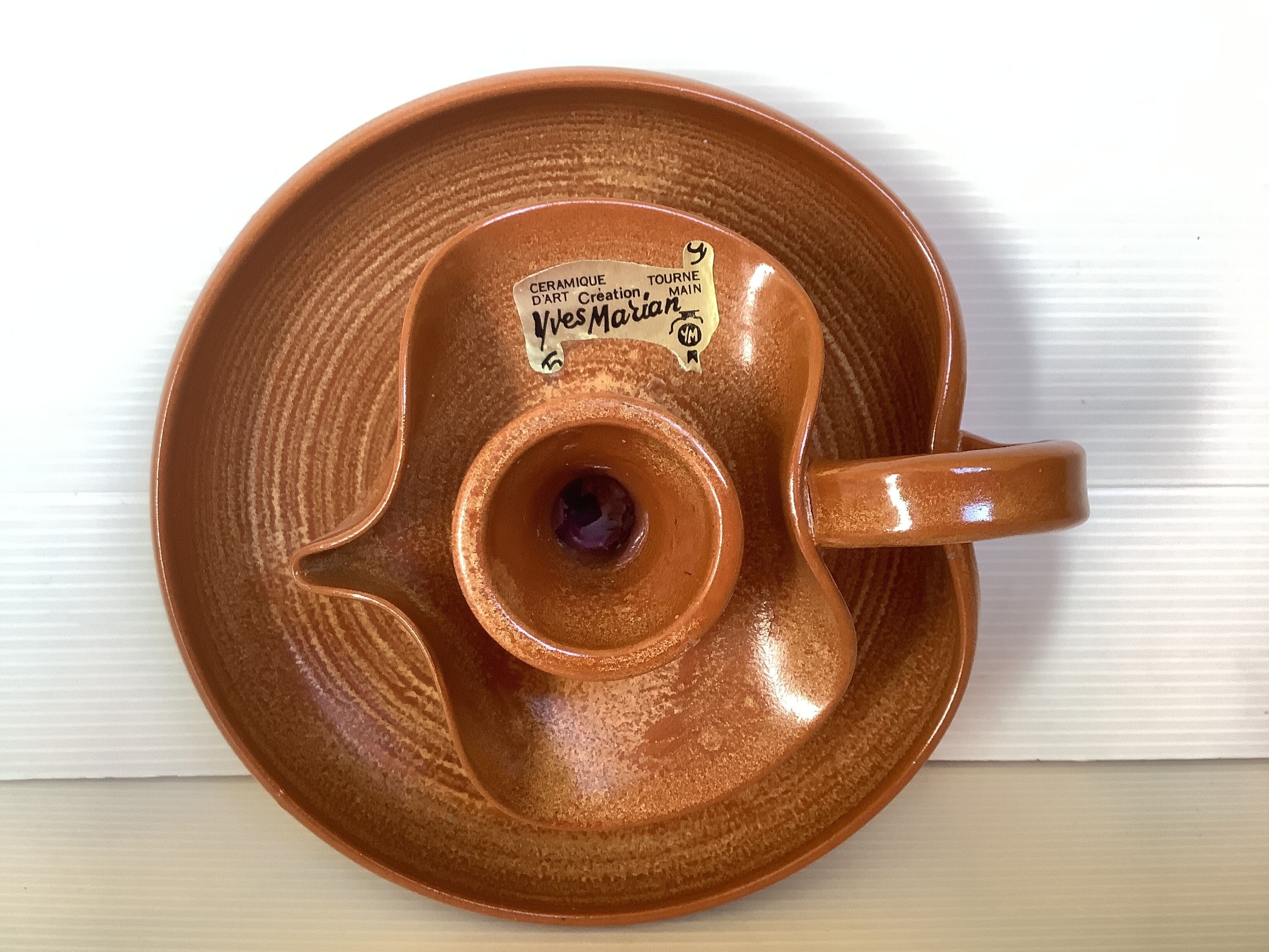 Yves Marian hand-turned ceramic candle holder