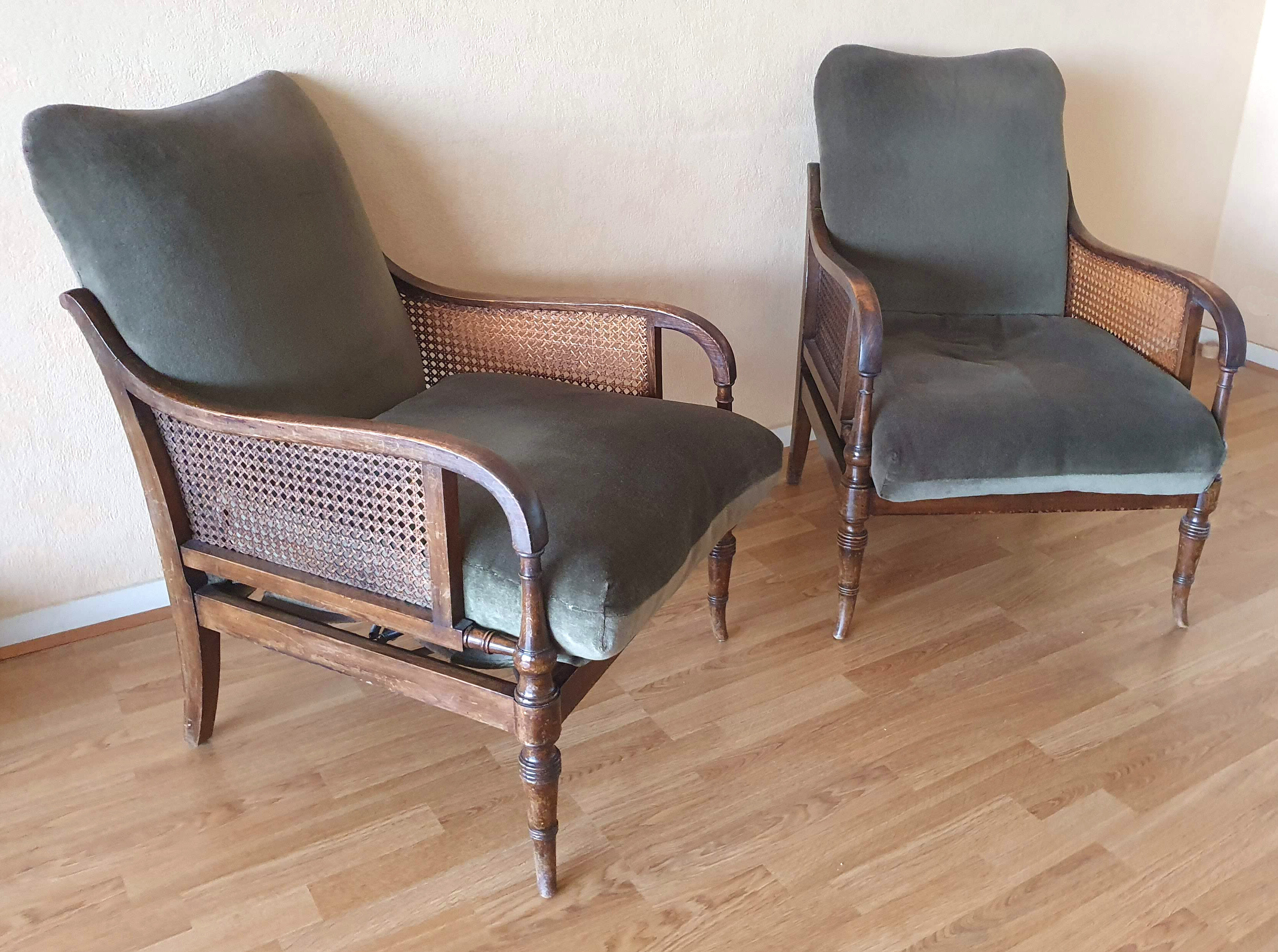 Duo of armchairs English style 1960