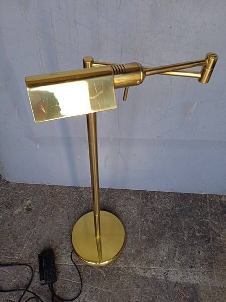 reading floor lamp in golden brass vintage design ep 1970