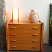 Vintage IKEA tripod lamp with blown glass