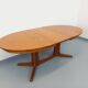 Vintage oval dining table Baumann from the 60s and 70s in teak with extension.
