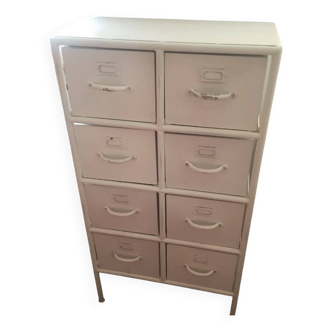 Commode en métal blanc