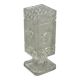 Vase vintage sur pied en verre taillé et dépoli